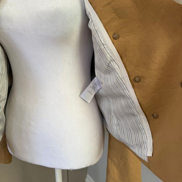 Veronica Beard Diego Linen Camel Double Breasted Dickey Blazer Jacket Sz 8 - Picture 6 of 13